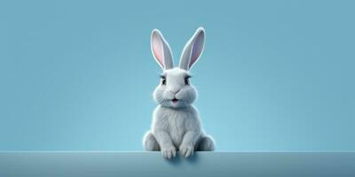 Little rabbit clay cartoon animation, AI Generated photo