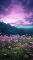 Violet sky scene background background. AI Generated photo