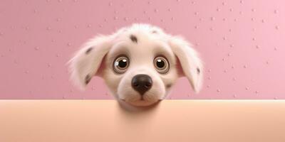 perro linda animal arcilla dibujos animados animación, ai generado foto