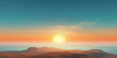 Beautiful sunrise sky copy space blurred background, AI Generated photo