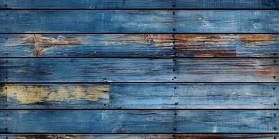 madera panel textura azul tablero antecedentes Copiar espacio, ai generado foto