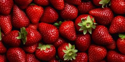 Strawberry fruit pattern background, AI Generated photo