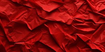 Red wrinkled paper pattern background. photo