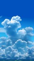 Clouds and blue sky copy space background. AI Generated photo