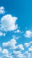 Clouds and blue sky copy space background. AI Generated photo