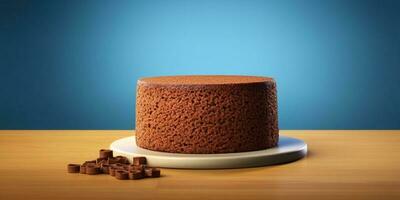Chocolate sponge cake breakfast or snack. AI Generated photo