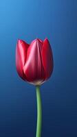 Pink tulip flower copy space blurred background. AI Generated photo