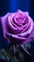 Purple rose photo wallpaper background. AI Generated,