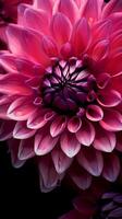 Dahlias flower macro photo wallpaper background. AI Generated