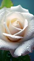 White rose photo wallpaper background. AI Generated,