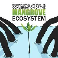 Conversation of the mangrove ecosystem day. Vector illustration. Suitable for Poster, Banners, campaign and greeting card.