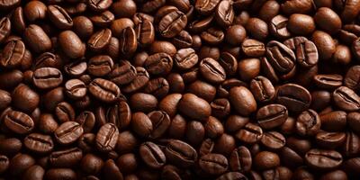 Coffee beans textured beackground blurred background, AI Generateand photo