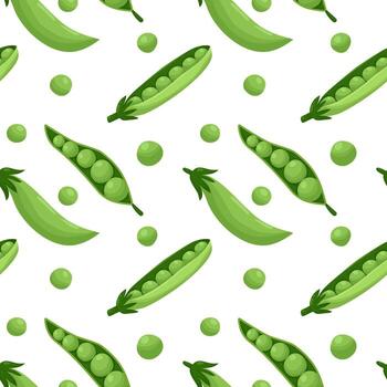 Pattern with green peas vector