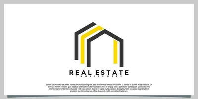 real estate logo design with modern concept vector