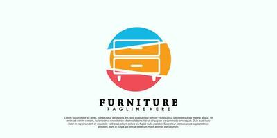 furniture logo design with modern concept vector