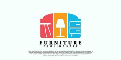 furniture logo design with modern concept vector