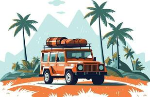 road trip vector illustration on isolated background