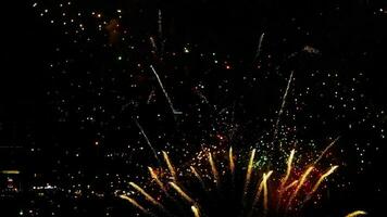 Fireworks flashing in the evening sky. video