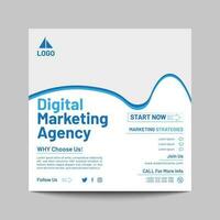 Digital marketing agency and corporate social media post template vector