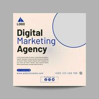 Digital marketing agency and corporate social media post template vector