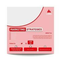 Digital marketing agency and corporate social media post template vector