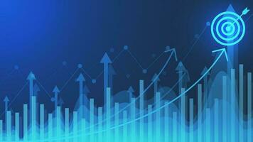 Business analyzing and calculating financial for company finance report. Business strategy, planning and target. Digital marketing and economy background design. Vector illustration.