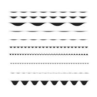 black hand drawn line collection vector