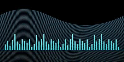 Modern sound wave equalizer.Audio technology, musical pulse. Vector illustration on blue background - EPS 10