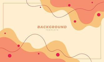 Wavy and fluid background template copy space. Dynamic orange flat backdrop for poster, landing page, banner, magazine, or cover. vector