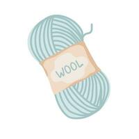 Wool roll yarn for knitting. Tools for knitwork, handicraft, crocheting, hand-knitting vector