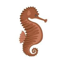 Funny seahorse cartoon. Marine dweller. vector