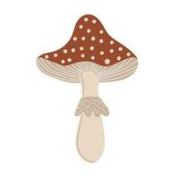 sencillo otoño amanita seta. mano dibujado estilizado elemento para otoño decorativo diseño, Víspera de Todos los Santos invitación, cosecha o acción de gracias. vector ilustración