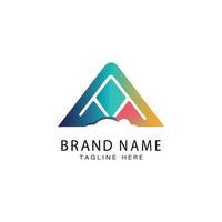 Vector a triangle initial colorful gradient logo