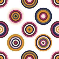 Circles with color palette. Seamless pattern with geometric colored spheres for fashion fabrics. Vector. vector