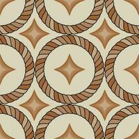 Rope circles form a geometric symmetrical seamless pattern for fashion fabrics. Vector. vector