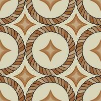 Rope circles form a geometric symmetrical seamless pattern for fashion fabrics. Vector. vector