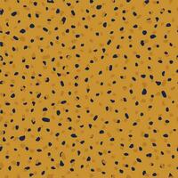 Modern drops form a seamless pattern. Mustard yellow background with randomly scattered blue dark spots for fabrics, textiles. Vector. vector