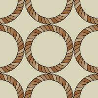 Rope circles form a geometric symmetrical seamless pattern for fashion fabrics. Vector. vector