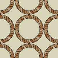 Rope circles form a geometric symmetrical seamless pattern for fashion fabrics. Vector. vector