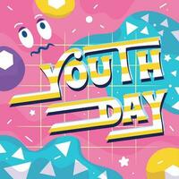 Vintage colored Youth day template Vector illustration