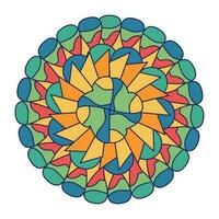 Isolated vibrant colored mandala pattern Vector illustration