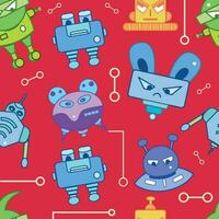 pattern background with robot toy icons Vector illustration