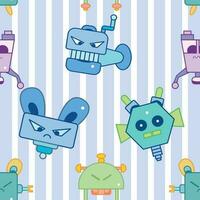 pattern background with robot toy icons Vector illustration