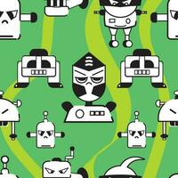 pattern background with robot toy icons Vector illustration