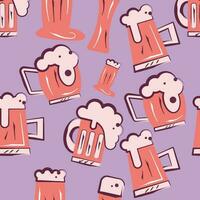 pattern background with beer icons Vector illustration