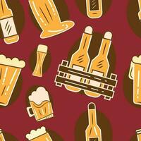 pattern background with beer icons Vector illustration