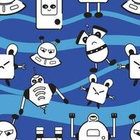 pattern background with robot toy icons Vector illustration