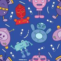 pattern background with robot toy icons Vector illustration