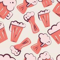 pattern background with beer icons Vector illustration