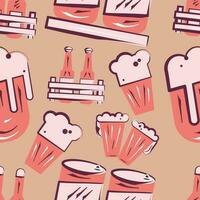 pattern background with beer icons Vector illustration